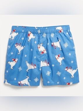 Old Navy Men’s Soft-Washed 100% Cotton Boxer Shorts Polar Bear Print Size Small
